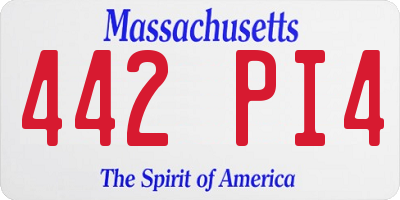MA license plate 442PI4