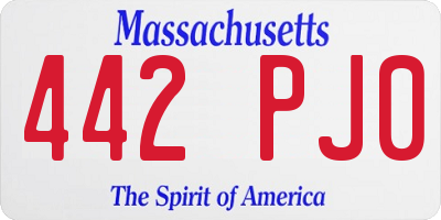 MA license plate 442PJ0