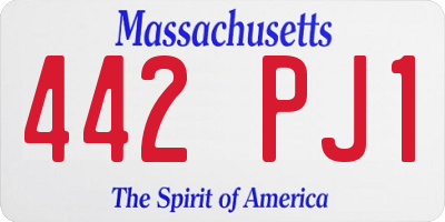 MA license plate 442PJ1