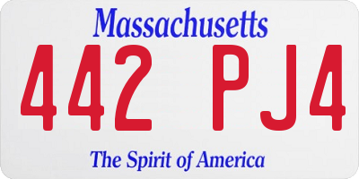 MA license plate 442PJ4