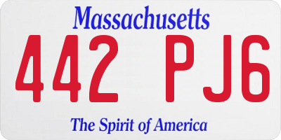 MA license plate 442PJ6