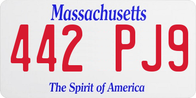 MA license plate 442PJ9