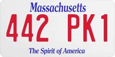 MA license plate 442PK1