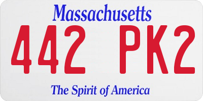 MA license plate 442PK2