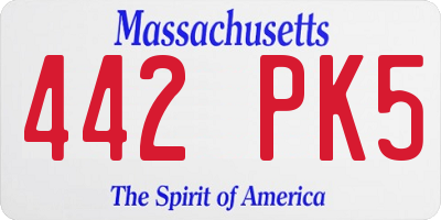 MA license plate 442PK5
