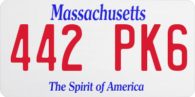 MA license plate 442PK6