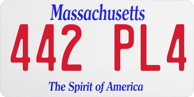 MA license plate 442PL4