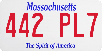 MA license plate 442PL7