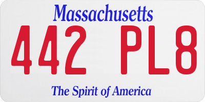 MA license plate 442PL8