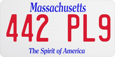 MA license plate 442PL9