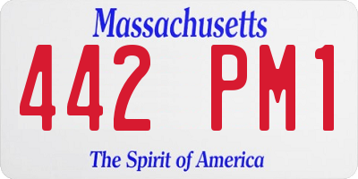 MA license plate 442PM1