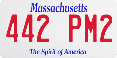 MA license plate 442PM2