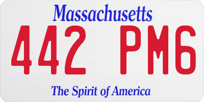 MA license plate 442PM6