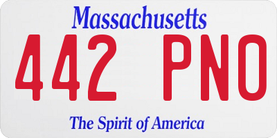 MA license plate 442PN0