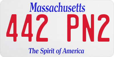 MA license plate 442PN2