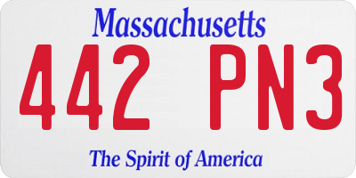 MA license plate 442PN3