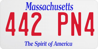 MA license plate 442PN4
