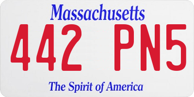 MA license plate 442PN5