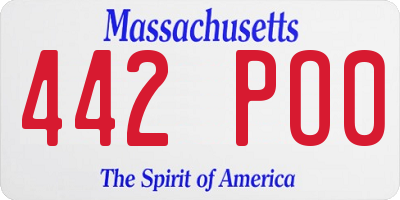 MA license plate 442PO0