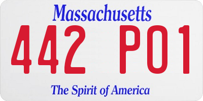 MA license plate 442PO1