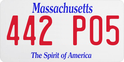 MA license plate 442PO5
