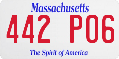 MA license plate 442PO6