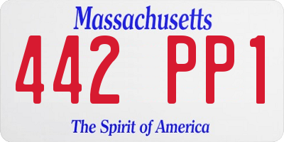 MA license plate 442PP1
