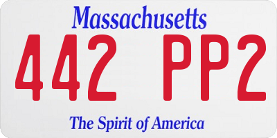 MA license plate 442PP2