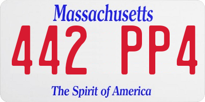 MA license plate 442PP4