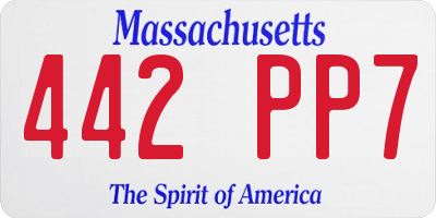 MA license plate 442PP7