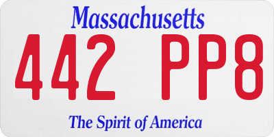 MA license plate 442PP8