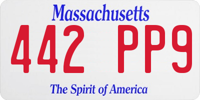 MA license plate 442PP9