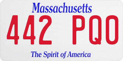 MA license plate 442PQ0