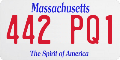 MA license plate 442PQ1