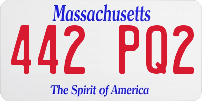MA license plate 442PQ2