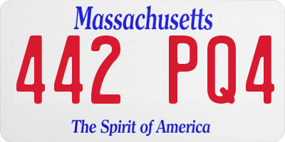 MA license plate 442PQ4