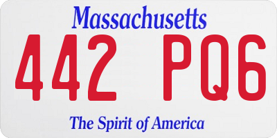MA license plate 442PQ6