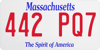 MA license plate 442PQ7
