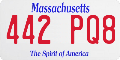 MA license plate 442PQ8