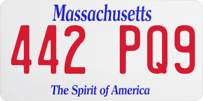 MA license plate 442PQ9