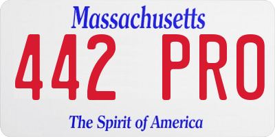 MA license plate 442PR0