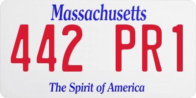 MA license plate 442PR1
