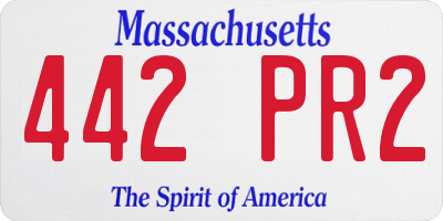 MA license plate 442PR2