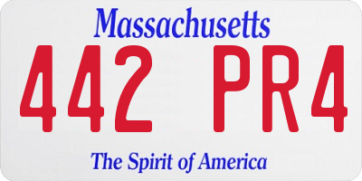 MA license plate 442PR4