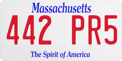 MA license plate 442PR5