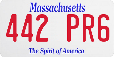 MA license plate 442PR6
