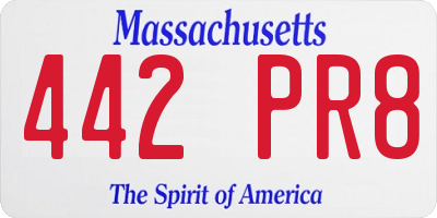 MA license plate 442PR8