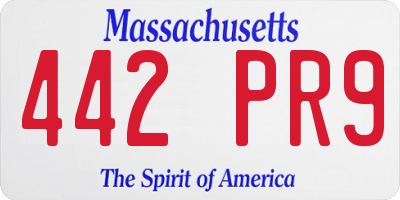 MA license plate 442PR9