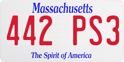 MA license plate 442PS3