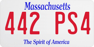 MA license plate 442PS4